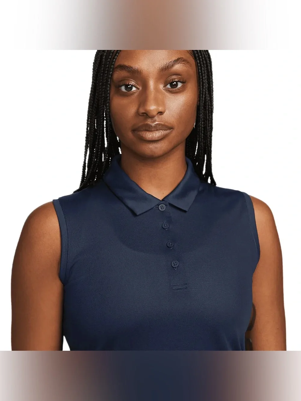 Nike Women’s Navy Sleeveless Polo Tank Top Dri-fit victory Golf top DH2312-451